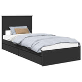 Storage Bed with Headboard Black 90 x 190 cm Engineered Wood 3410841