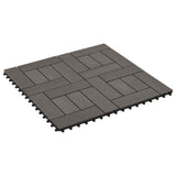Decking Tile 11 pcs Dark Brown 30 x 30 cm WPC 42046673