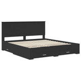 Bed Frame Black and Silver 200 x 200 cm Engineered Wood 3409609