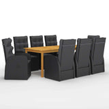 Garden Dining Set Black 3095290