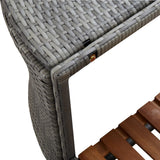 Square Spa Surround Grey 268 x 268 x 55 cm Poly Rattan 46074
