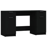 Desk with Side Cabinet Black Engineered Wood 3115909