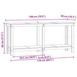 Work Bench Wax Brown 180 x 50 x 80 cm Solid Pine Wood 869967