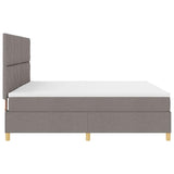 Box Spring Bed with Headboard Taupe 200 x 200 cm Fabric 3339725
