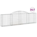 Arched Gabion Baskets 17 pcs 300x30x80/100 cm Galvanised Iron 3146516