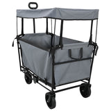 Folding Hand Trolley Grey 105 x 56.5 x 116 cm Oxford Cloth 42020664