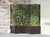 Garden Planter 3 pcs Brown 80 x 80 x 143 cm Plastic 42002818