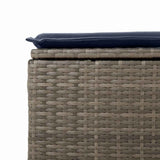 Garden Stool with Cushion Grey 55 x 55 x 37 cm Poly Rattan 366152