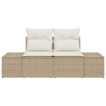 Garden Sofa with Cushion Beige 123 x 62 x 69cm Poly Rattan 42006796