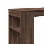 ZNTS Bar Table with Racks Brown Oak 102x50x103.5 cm Engineered Wood 854361