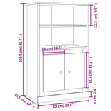 Highboard Grey Sonoma 60x35.5x103.5 cm Engineered Wood 816318