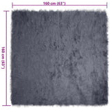 Faux Sheepskin Rug TAFALLA Anthracite 160 x 160 cm Polyester 42021598