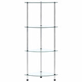 4-Tier Shelf Transparent 30x30x100 cm Tempered Glass 249515
