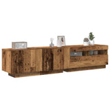 TV Cabinet with LED Lights Old Wood 180x35x40 cm Engineered Wood 3329163