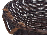 3 Piece Stackable Firewood Basket Set Dark Brown Willow 286986