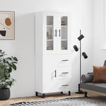 Highboard White 69.5x34x180 cm Engineered Wood 3198489