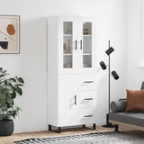 Highboard White 69.5x34x180 cm Engineered Wood 3198489