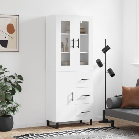 Highboard White 69.5x34x180 cm Engineered Wood 3198489