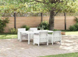 Garden Dining Set 5 pcs White Polt rattan 3378704