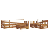Outdoor Sofa Set 6 pcs Natural Solid Acacia Wood 3373009