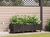 Garden Planter with Irrigation&Wheels 3 pcs Brown PP 3423081