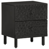 ZNTS Bedside Cabinets 2 pcs Black 40x33x46 cm Solid Wood Mango 356818