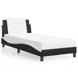 Bed Frame without Mattress "Zadar" Black and White 90x190 cm Single Faux Leather 3208154