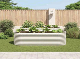 Garden Raised Bed 240x80x81 cm Galvanised Steel Silver 45513
