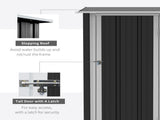 5ft x 3ft Metal Garden Storage Shed, Outdoor Tool Shed with Sloped Roof, Lockable Door for Tools, T3398P318601