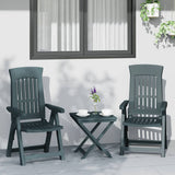 Garden Reclining Chair Set of 2 Green Polypropylene Medium 364711