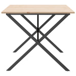 ZNTS Dining Table X-Frame 180x90x75 cm Solid Wood Pine and Steel 3282700