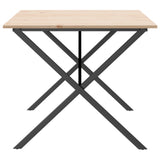 ZNTS Dining Table X-Frame 180x90x75 cm Solid Wood Pine and Steel 3282700