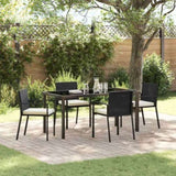 Garden Dining Set 5 pcs Black Powder-Coated Steel 3379250