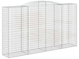 Arched Gabion Baskets 2 pcs 300x50x220/240 cm Galvanised Iron 3146809