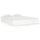 Bed Frame without Mattress White Solid Wood 140x190 cm 820083