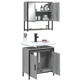 2 Piece Bathroom Furniture Set Grey Sonoma Engineered Wood 3214663