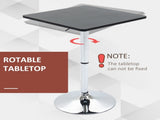 Modern Height Adjustable Counter Bar Table with 360&deg Swivel Tabletop and Electroplating Metal T3398P342992