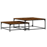 Nesting Coffee Tables 2 pcs Smoked Oak Engineered Wood 832820