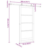 Sliding Door ORKDAL Natural and Black 93 x 202 cm 3332035