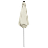 Garden Parasol with LED Lights and Aluminium Pole 270 cm Sand White 47353