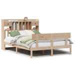 ZNTS Bookcase Bed without Mattress 150x200 cm King Solid Wood Pine 3321836