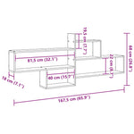 ZNTS Wall Shelf Black Oak 167.5x18x68 cm Engineered Wood 868075