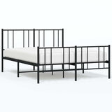 Metal Bed Frame without Mattress with Footboard Black 140x200cm 352499