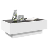 Coffee Table with LED White 90x50x30 cm Engineered Wood 847518