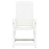 Garden Chair Set of 2 White Plastic Medium Foldable 48766