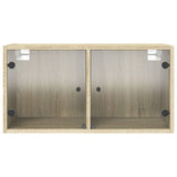 Wall Cabinets with Glass Doors 2 pcs Sonoma Oak 68.5x37x35 cm 836502