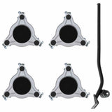 Furniture Rollers 4 pcs with Lifter 19x17.5x6 cm Steel 1000 kg 42002558