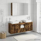 Bathroom Cabinet Set 4 pcs Smoked Oak Engineered Wood 3406427