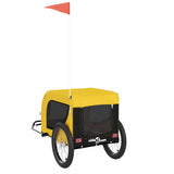 Pet Bike Trailer Yellow and Black Oxford Fabric and Iron 94008