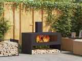 Fire Pit Black 80 x 50 x 96 cm Cold-rolled Steel 858936